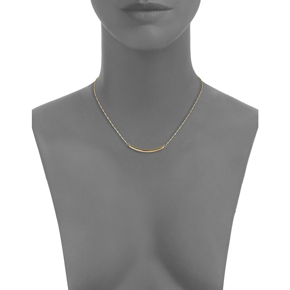 Collier à barre incurvée en or jaune 14 K