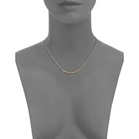 14K Yellow Gold Curved Bar Necklace