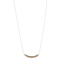 14K Yellow Gold Curved Bar Necklace