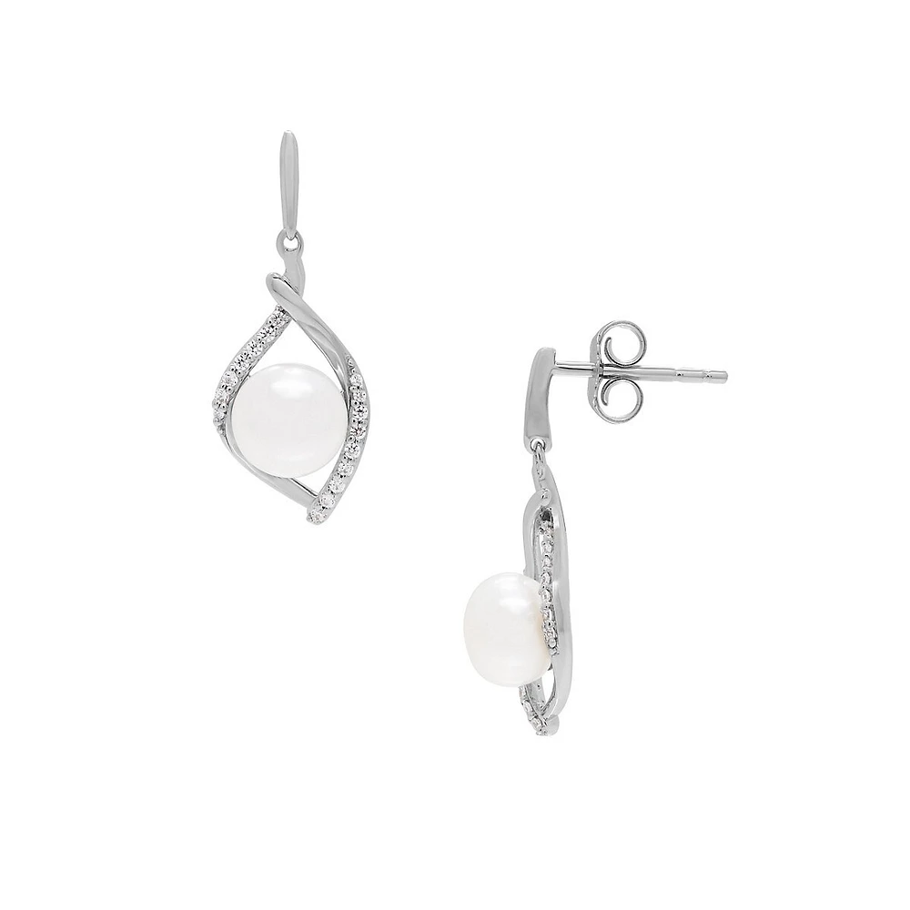 7MM Freshwater Pearl and Sterling Silver Earrings