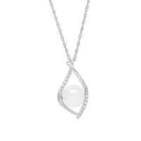 Collier à pendentif en argent sterling avec perle d'eau douce de 8 à 8,5 mm