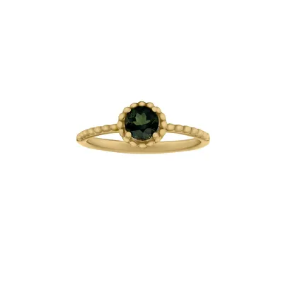 14K Yellow Gold Green Tourmaline Ring