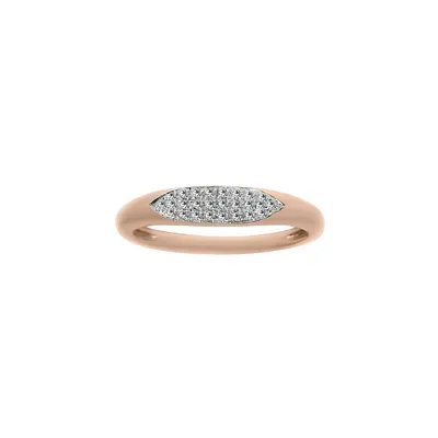 14K Rose Gold Ring with 0.06 CT. T.W. Diamonds
