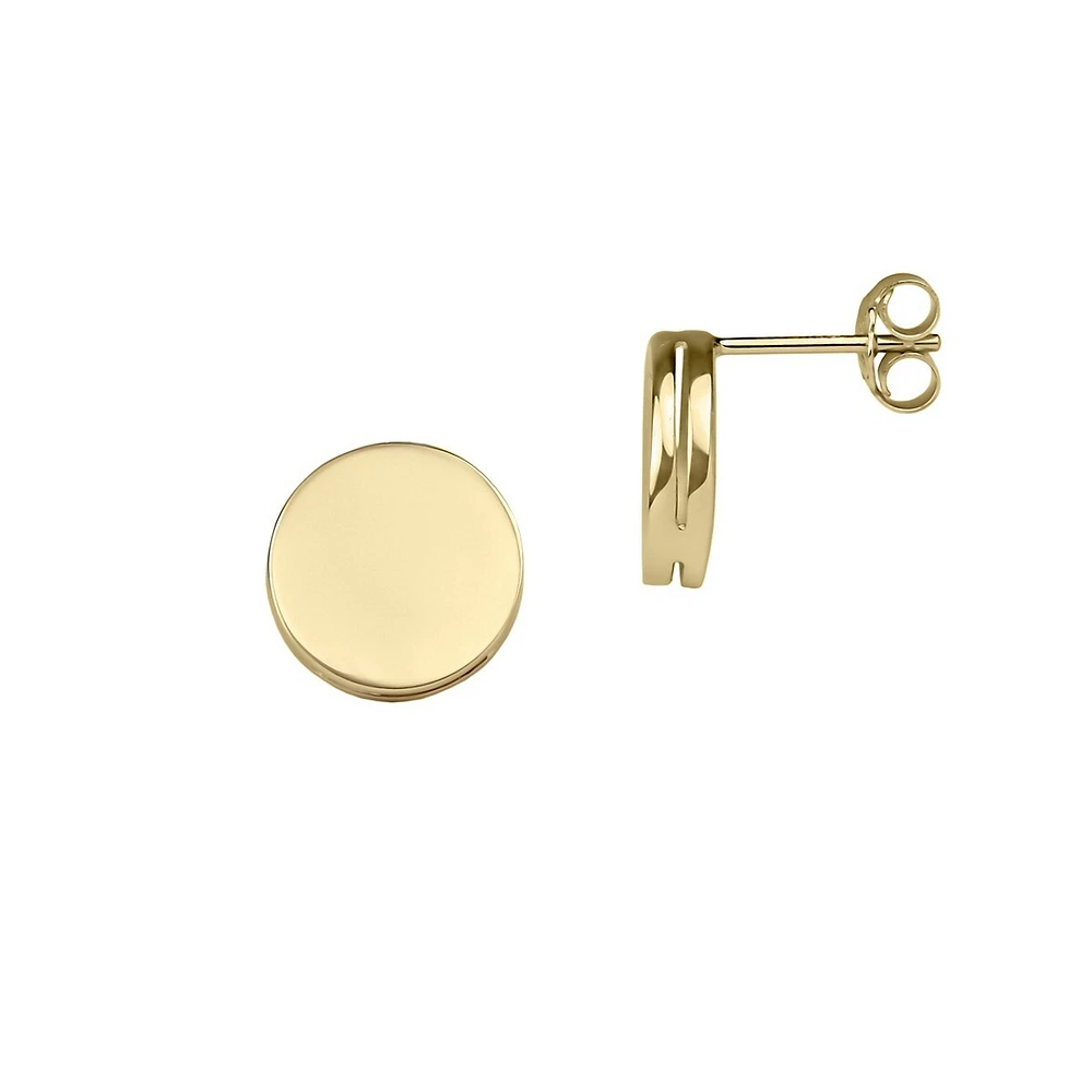 Dormeuses rondes en or jaune 14 K