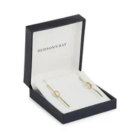 14K Yellow Gold Centre Knot Drop Earrings