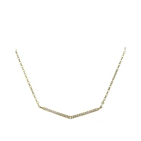 14K Yellow Gold Pave Arrow Pendant Necklace