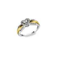 Sterling Silver & 0.1 CT. T.W. Diamond Heart Ring