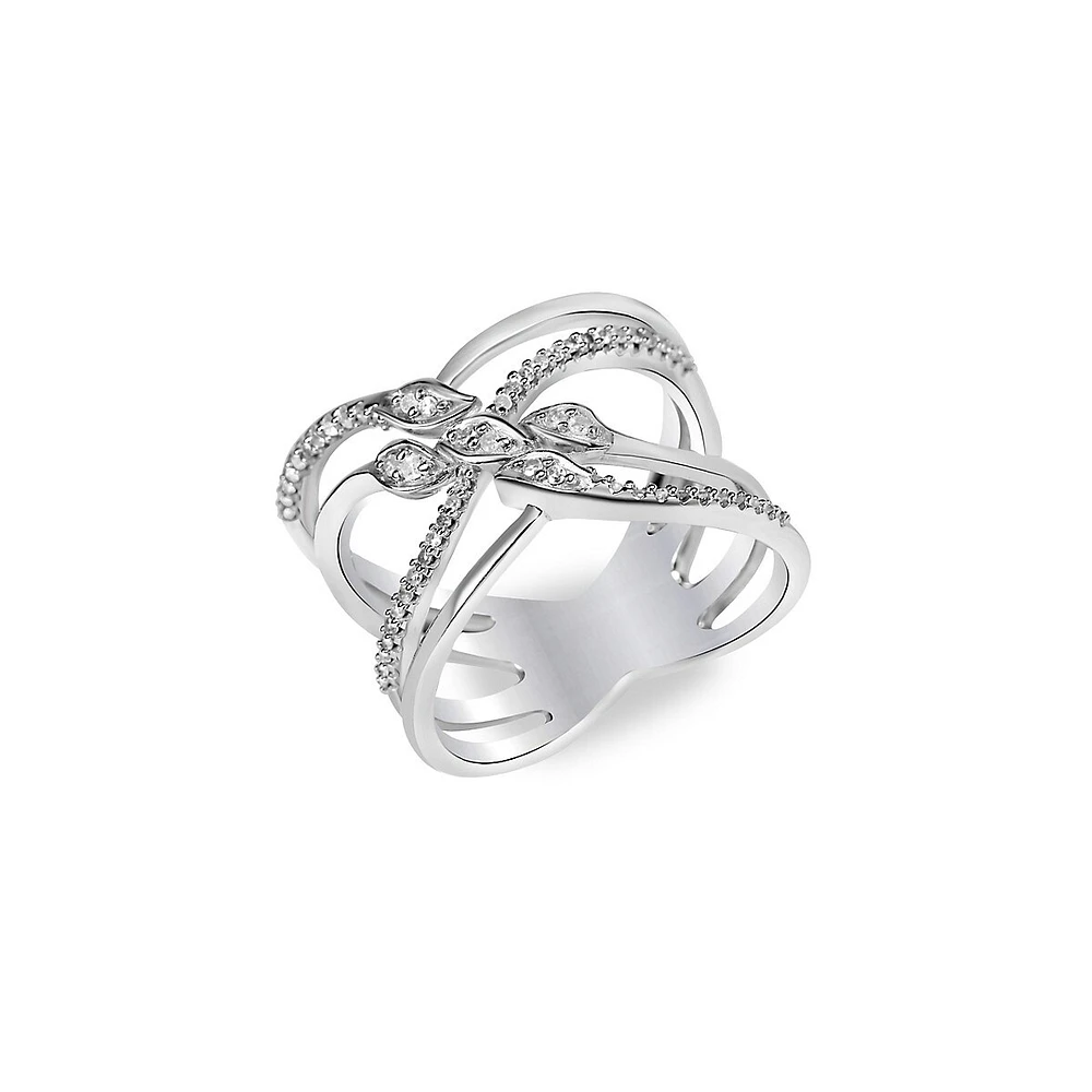 Bague empilable en argent sterling avec diamants 0,2 ct PT