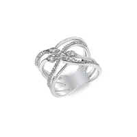 Sterling Silver & 0.2 CT. T.W. Diamond Stackable Ring