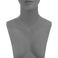 10K Yellow Gold Open Circle Pendant Necklace