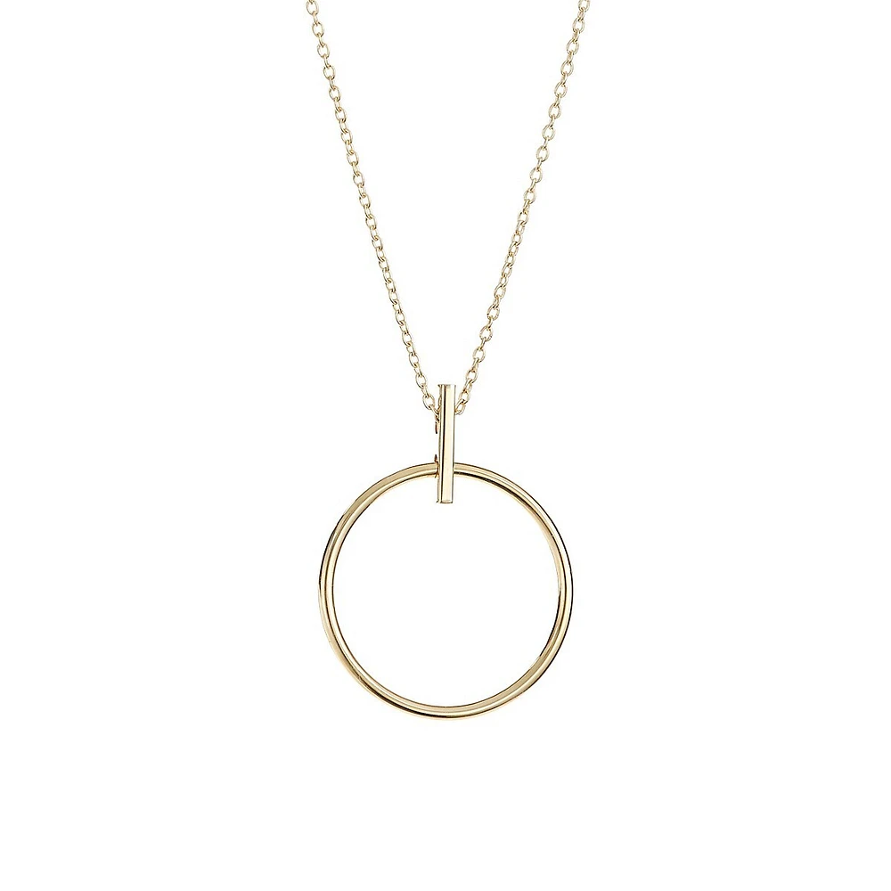 10K Yellow Gold Open Circle Pendant Necklace