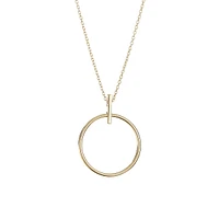 10K Yellow Gold Open Circle Pendant Necklace