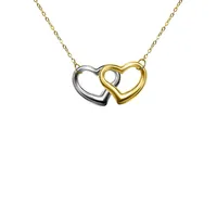 Open Heart 10K Two-tone Pendant Necklace