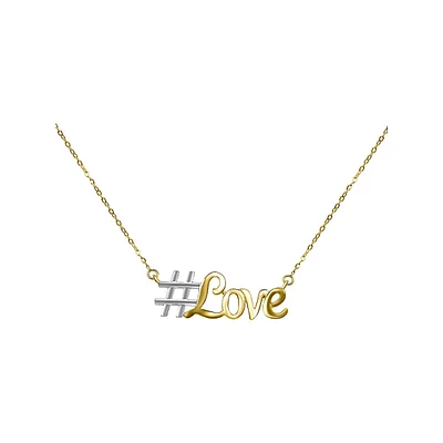 Two-Tone Love Pendant Necklace