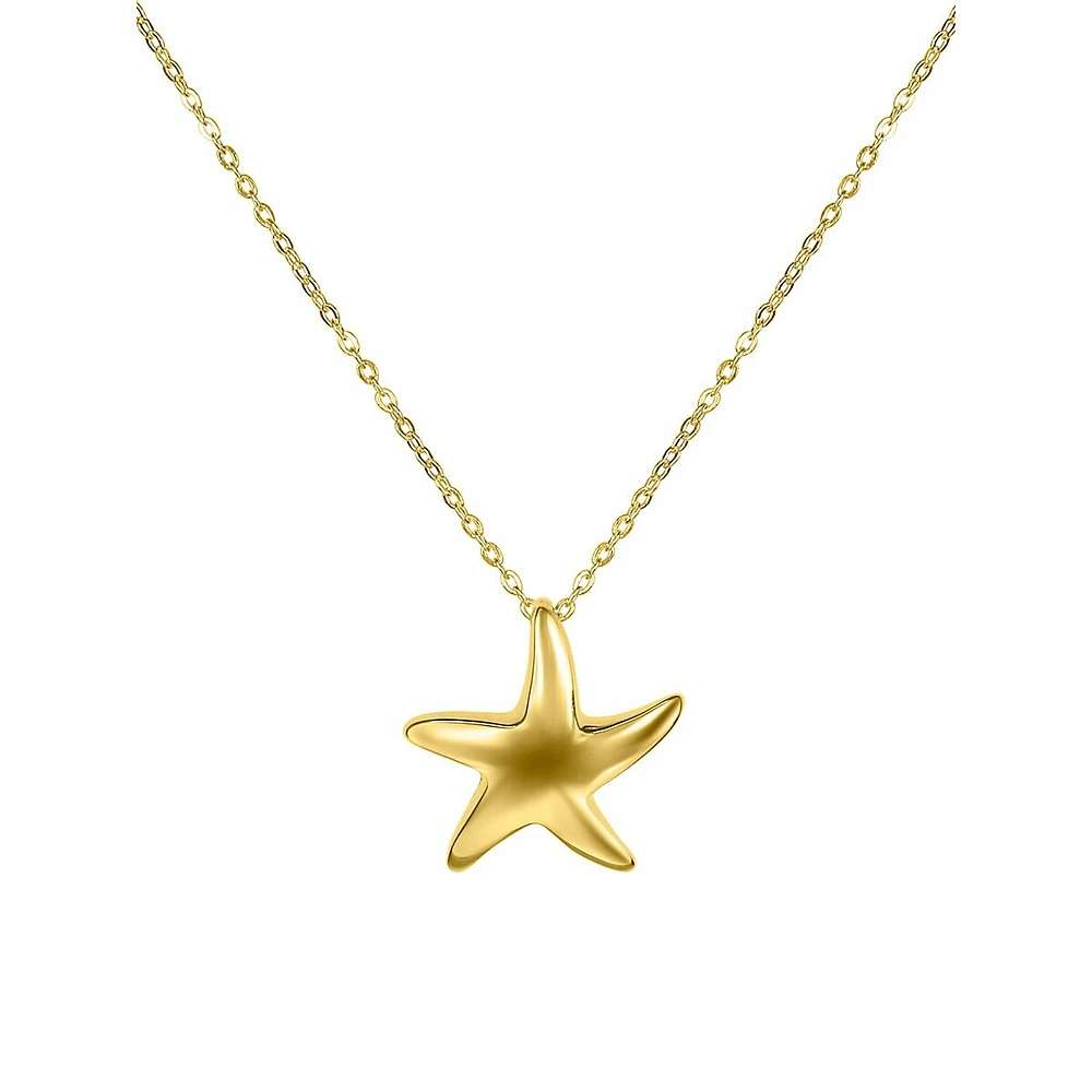 10K Yellow Gold Star Pendant Necklace