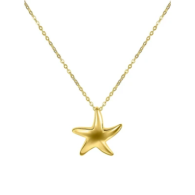 10K Yellow Gold Star Pendant Necklace