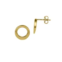 10K Yellow Gold Open Circle Stud Earrings