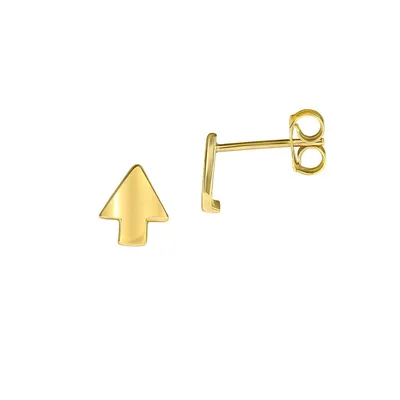 10K Yellow Gold Arrow Stud Earrings