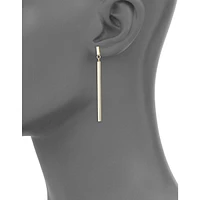 14K Yellow Gold Square Stick Drop Earrings