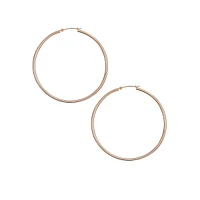 14K Rose Gold Tube Hoop Earrings