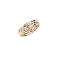 10K Triple-Tone Twist Band Ring