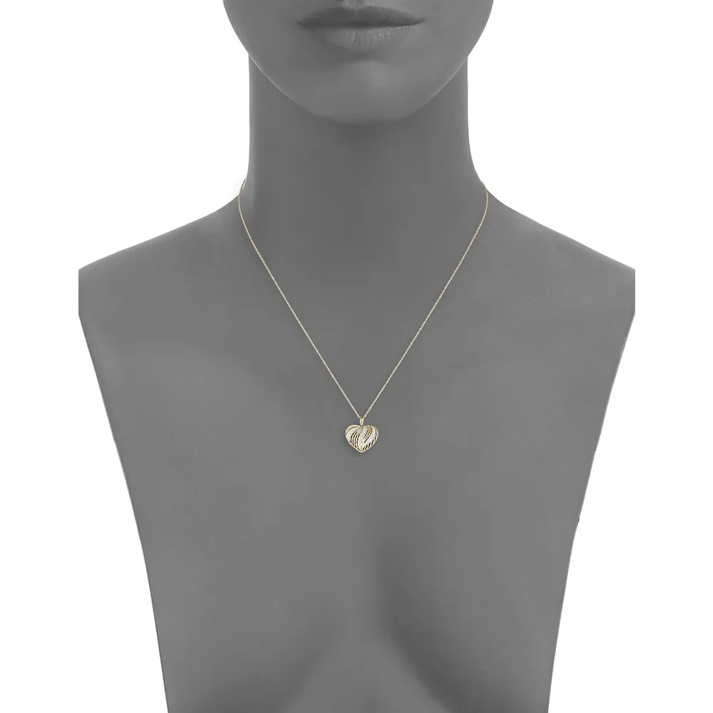 10K Yellow Gold Heart Pendant Necklace