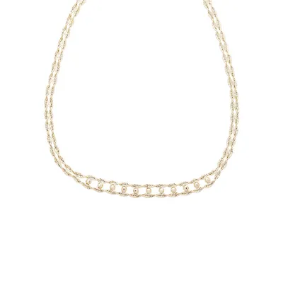 10K Yellow Gold Beaded Necklace