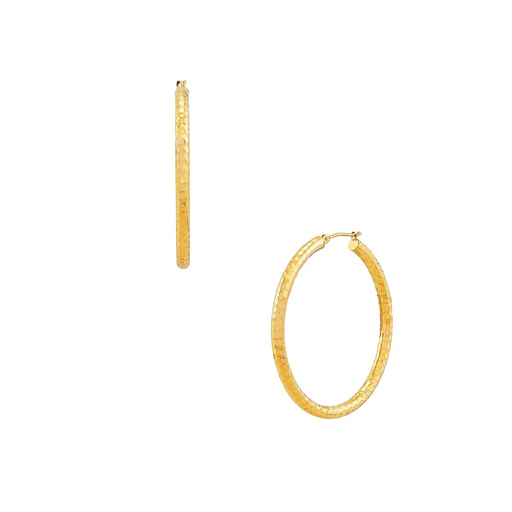 Boucles d’oreilles en or jaune 14K martelées