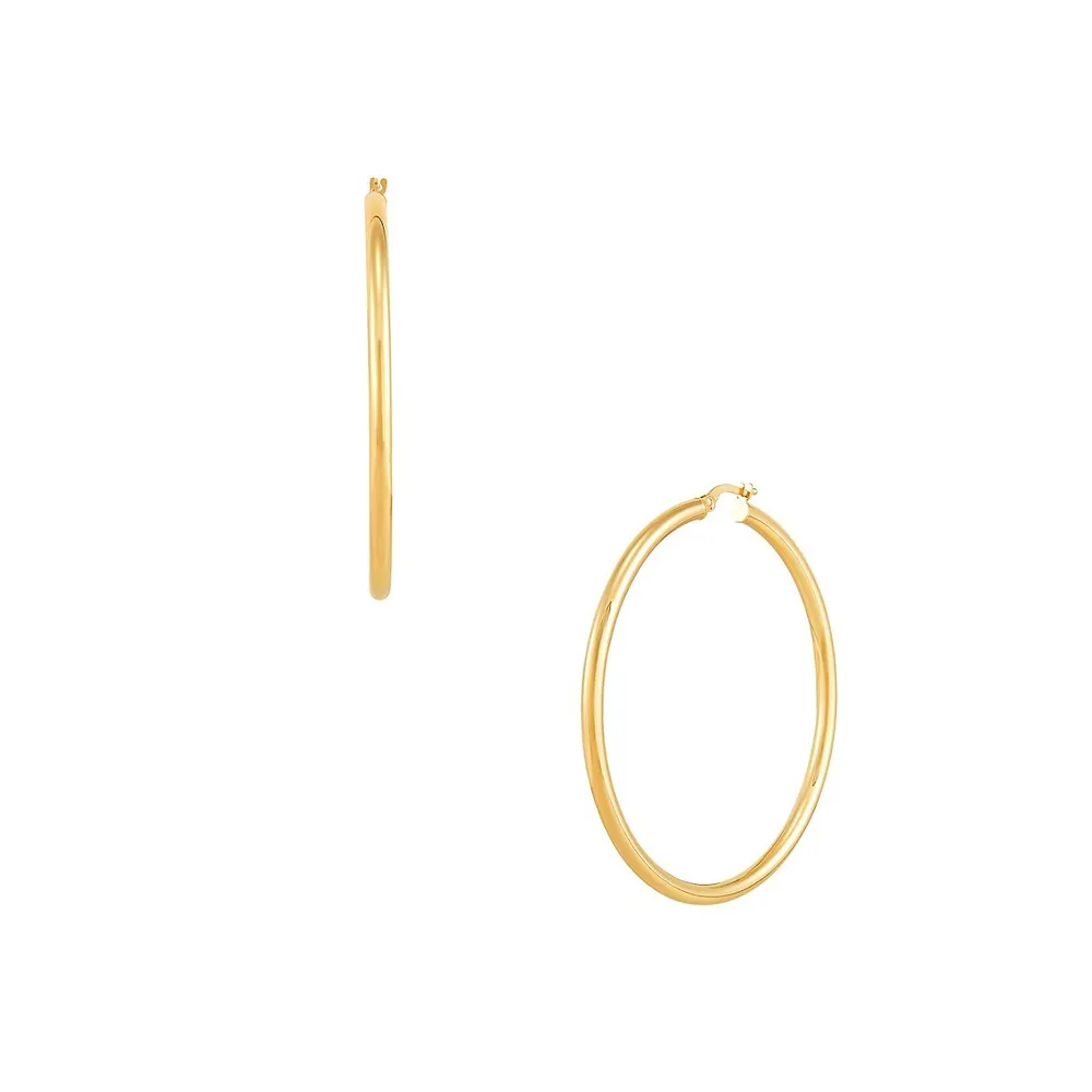 14K Yellow Gold Hoop Earrings