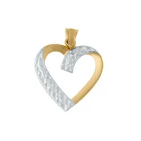 14K Yellow Gold & Rhodium-Plated Heart Jewellery Charm