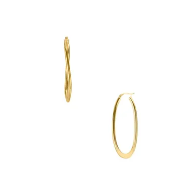 10K Yellow Gold Twist Hoop Earrings