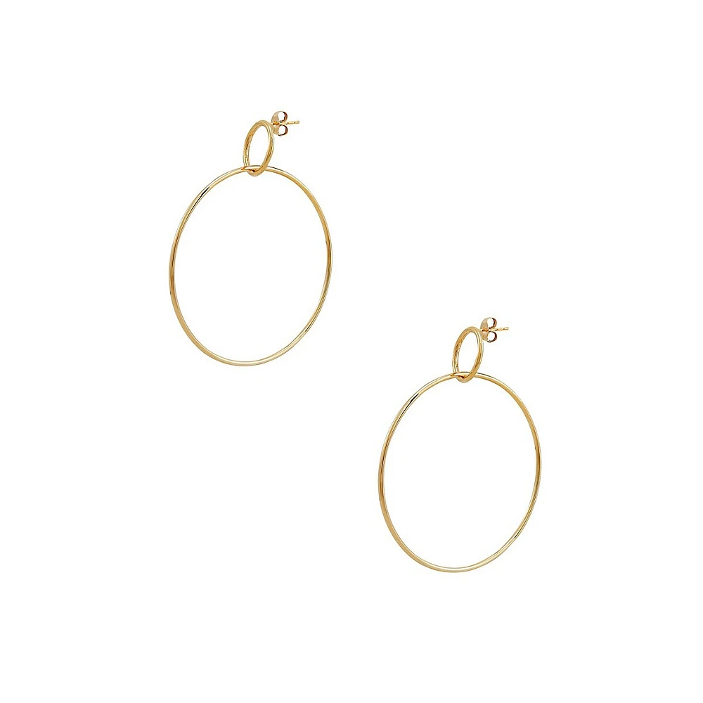 Boucles d’oreilles double cercle en or jaune 14K