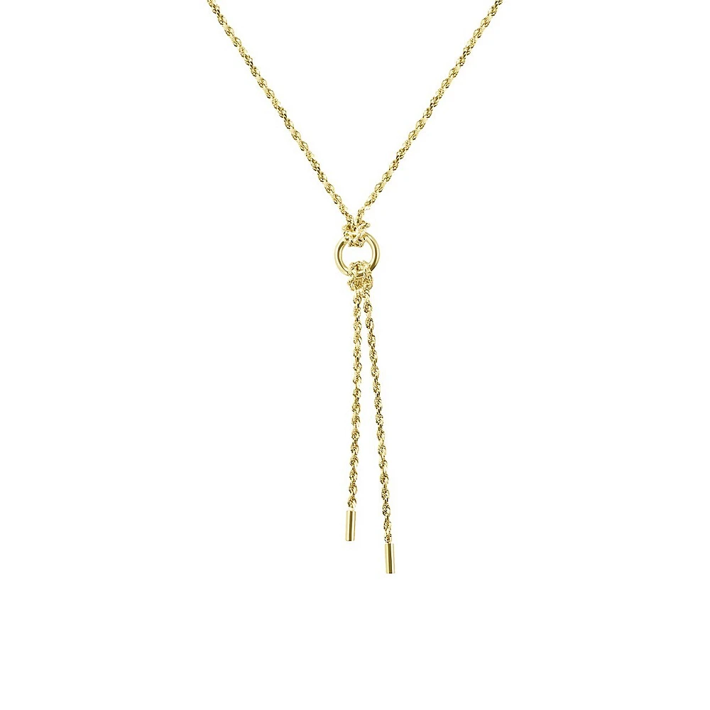 14K Yellow Gold Lariat Necklace