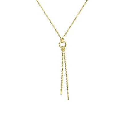 14K Yellow Gold Lariat Necklace