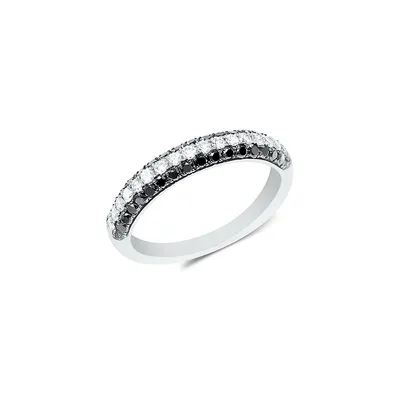 14K White Gold & 0.75 CT. T.W. Two-Tone Diamond Pavé Ring