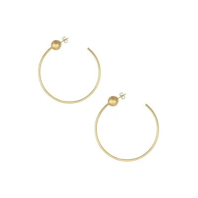10K Yellow Gold Open Hoop Earrings