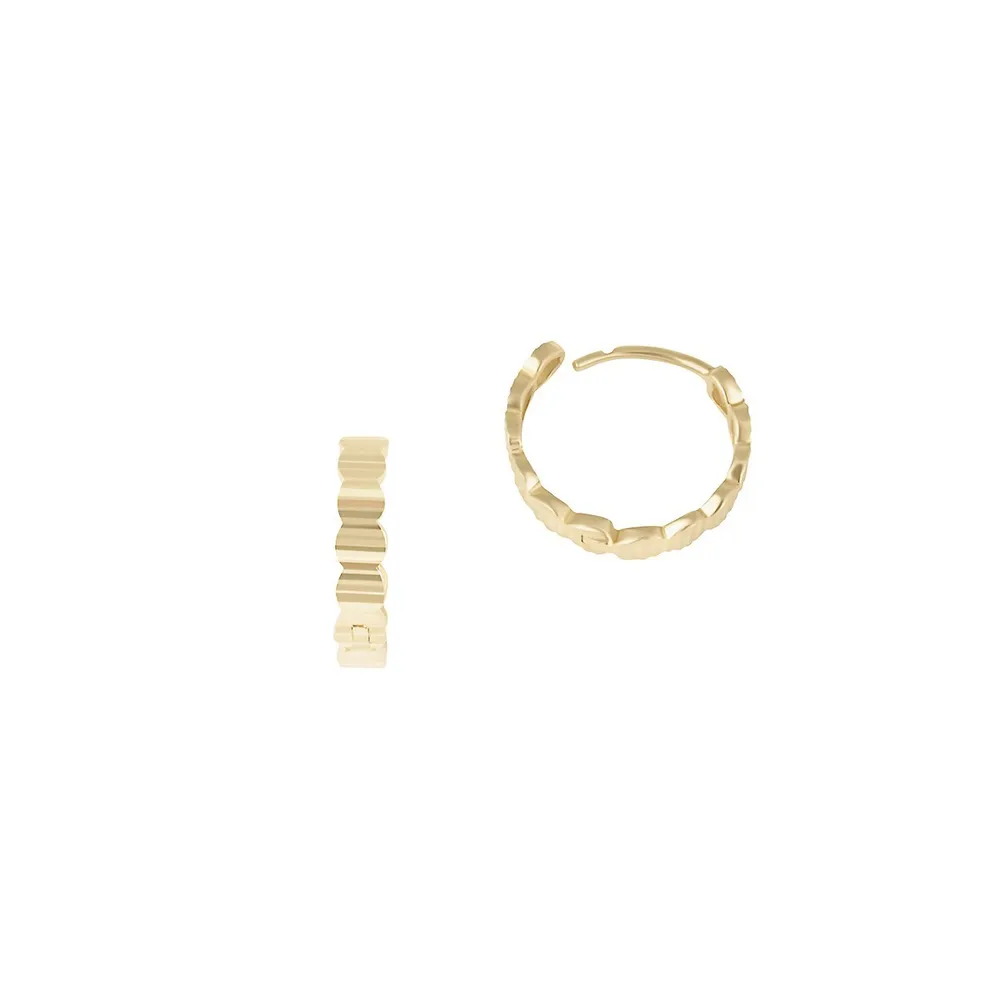 14K Yellow Gold Huggie Earrings