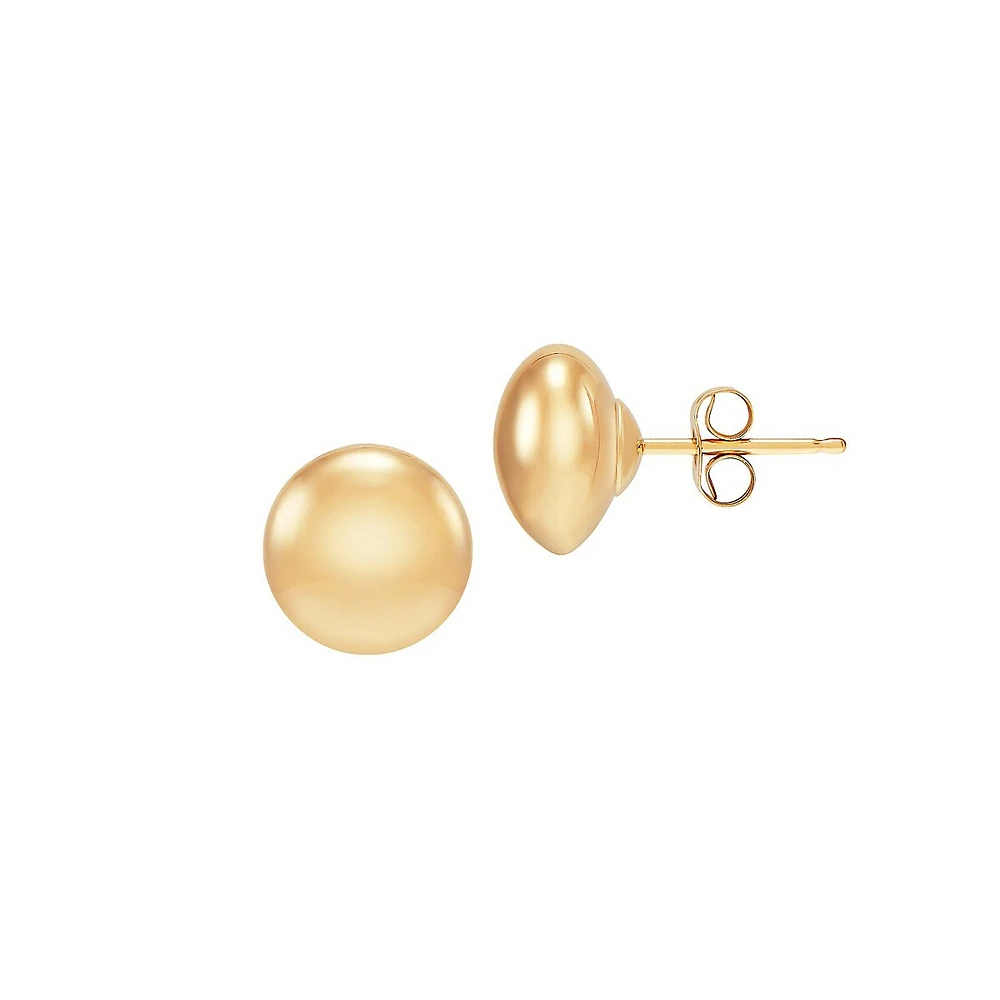 Boutons d'oreilles en or jaune 14 CT avec boule plate