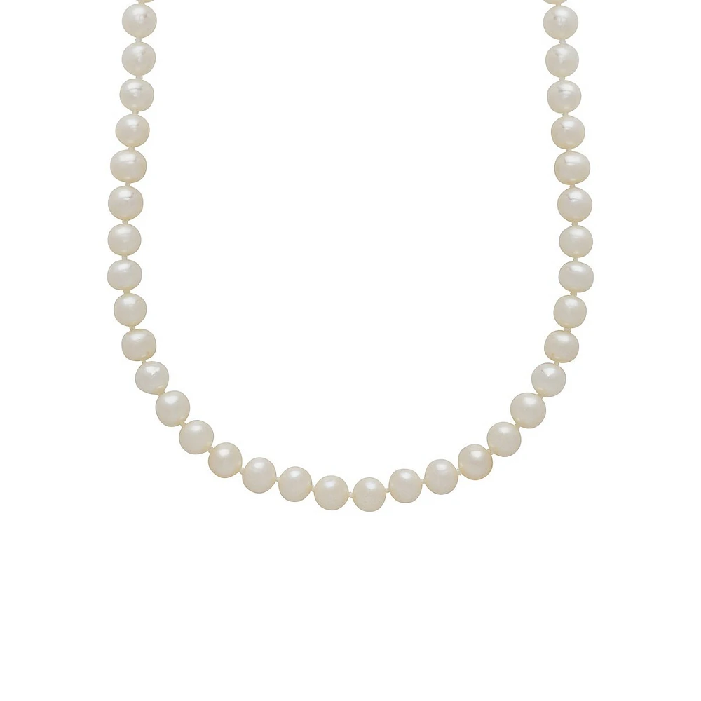 14K Yellow Gold & 5MM-6MM Semi-Round Freshwater Cultured Pearl Strand Necklace - 18-Inch