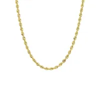 14K Yellow Gold Glitter Rope Chain Necklace