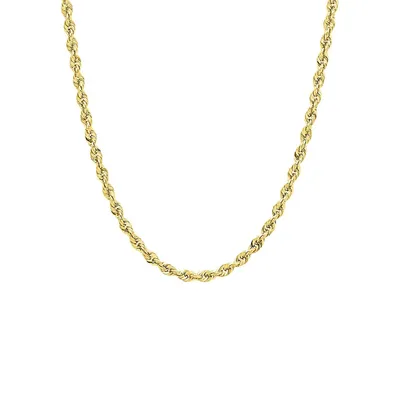 14K Yellow Gold Glitter Rope Chain Necklace