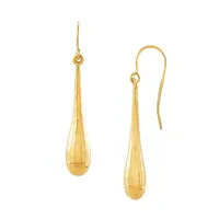 14K Yellow Gold Eggplant Teardrop Earrings