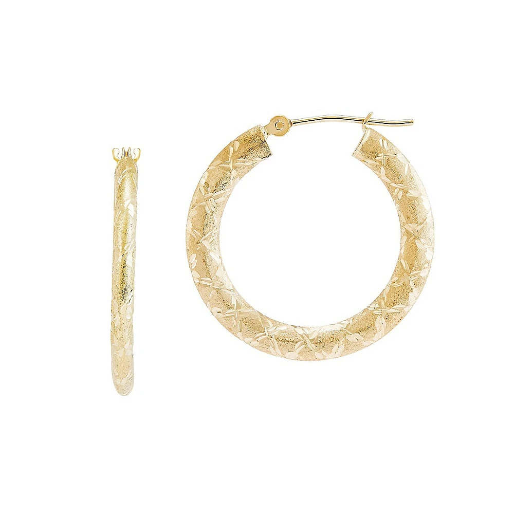 14K Yellow Gold Hoop Earrings