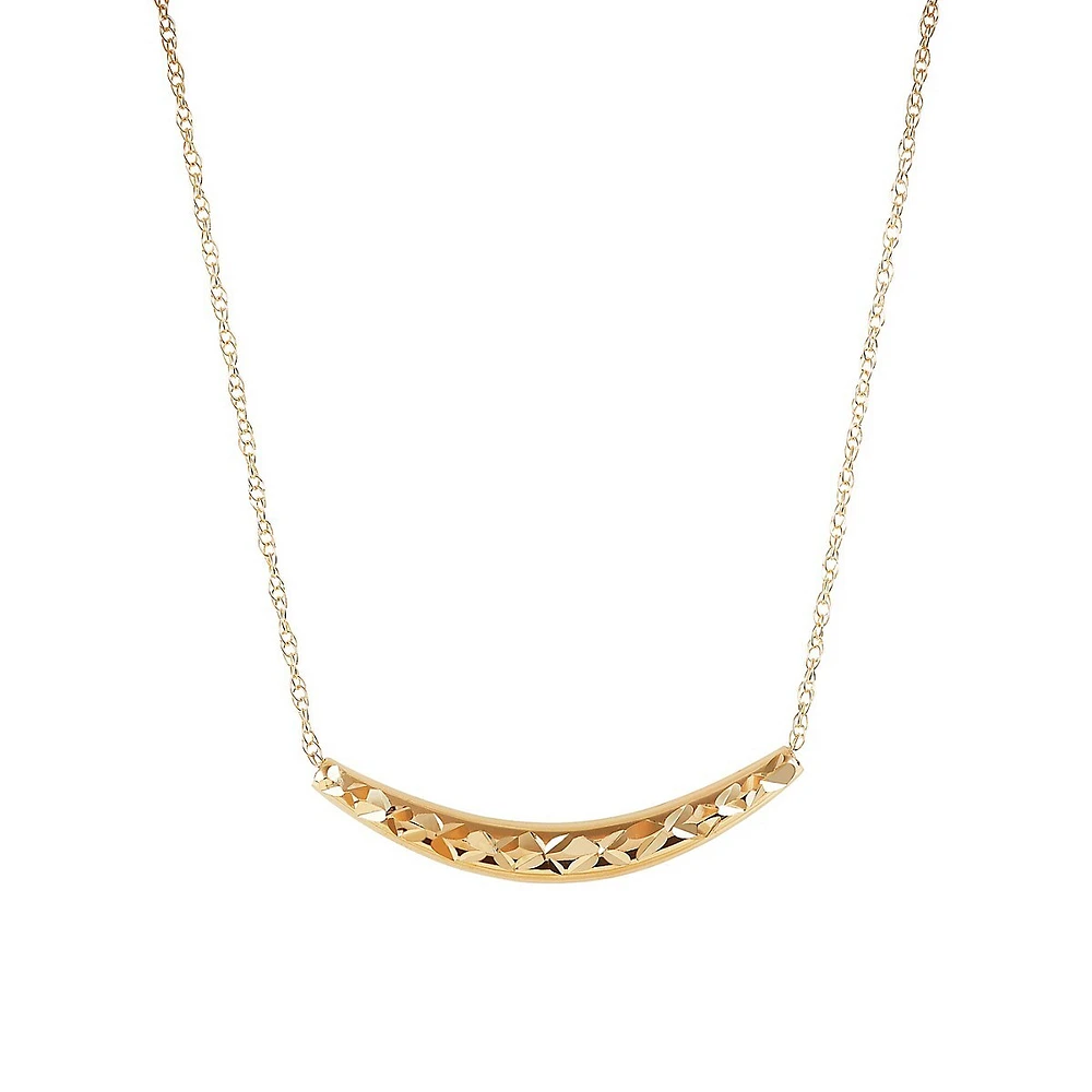 10K Yellow Gold Bar Pendant Necklace