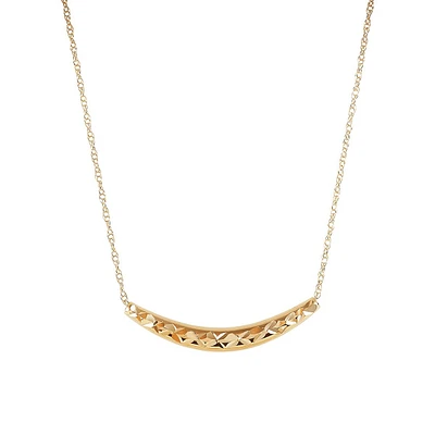 10K Yellow Gold Bar Pendant Necklace