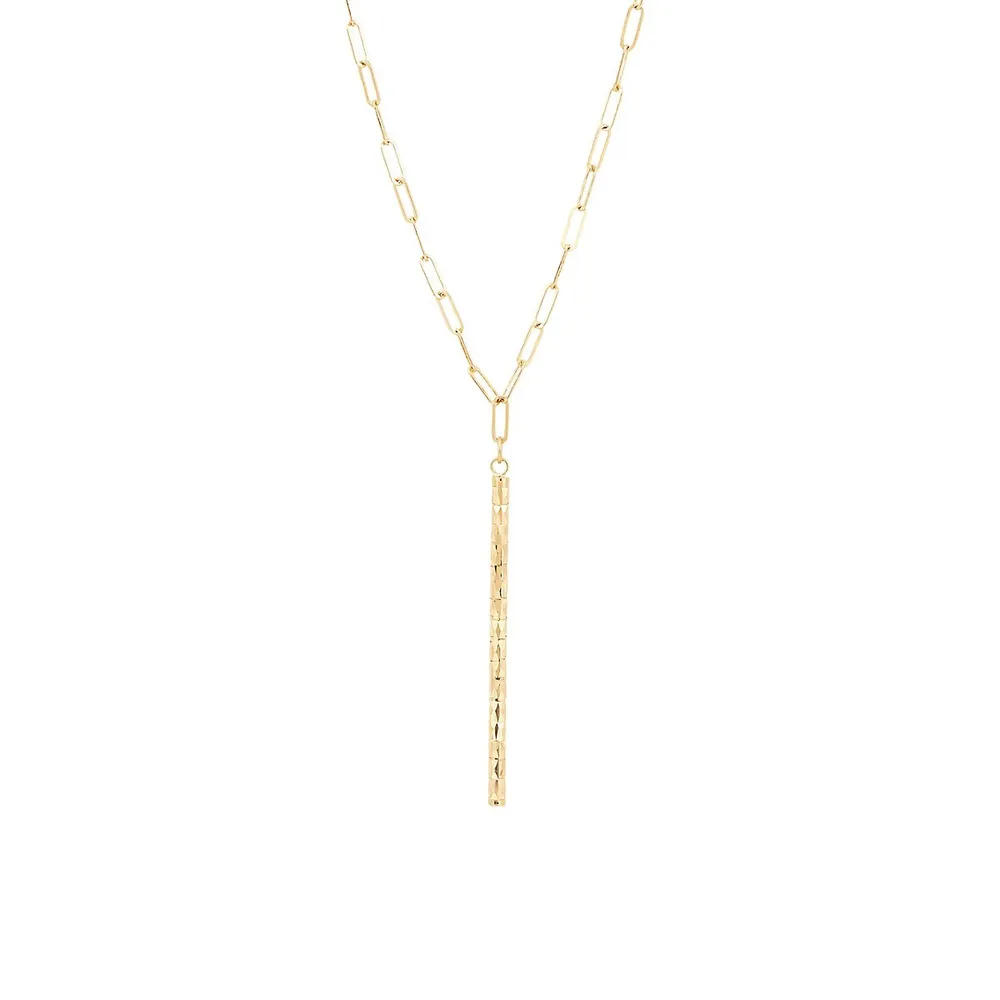 10K Yellow Gold Stick Pendant Necklace