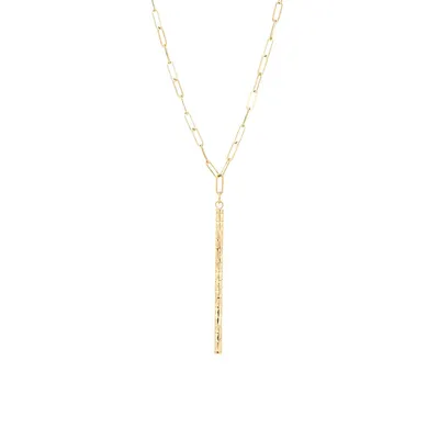 10K Yellow Gold Stick Pendant Necklace