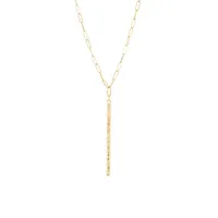 10K Yellow Gold Stick Pendant Necklace