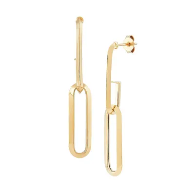 Pendants d'oreilles trombone en or jaune 10 ct