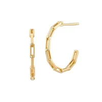 10K Yellow Gold Half Hoop Earrings